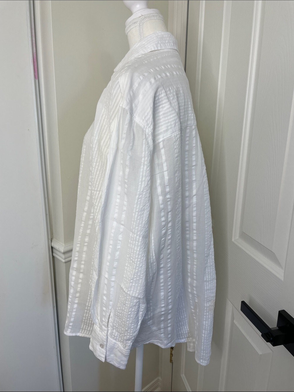 NWT Aerie Seersucker Oversized Cover-Up Button Down Shirt M - Picture 5 of 13